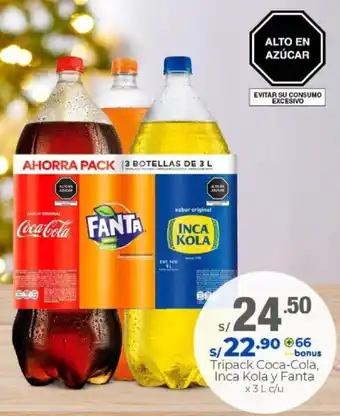 Metro Tripack Coca-Cola Inca Kola y Fanta 3L oferta
