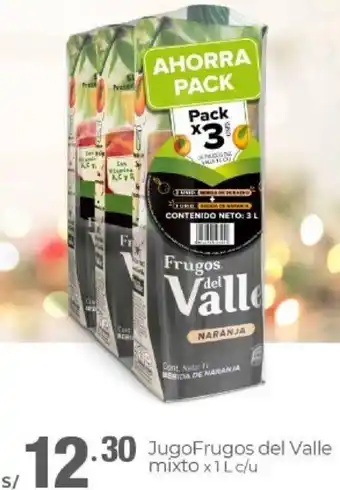 Metro JugoFrugos del Valle Mixto 1L oferta