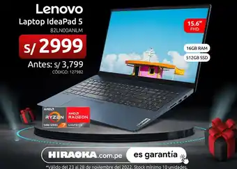 Hiraoka Lenovo Laptop IdeaPad 5 oferta