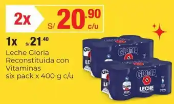 Metro Leche Gloria Reconstituida con Vitaminas six Paxk 400g oferta