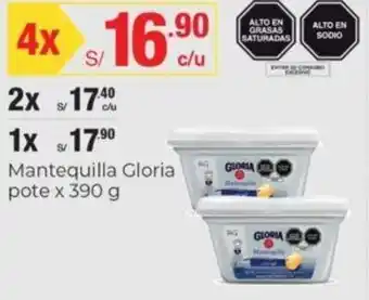 Metro Mantequilla Gloria Pote 390g oferta