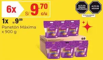 Metro Panetón Máxima 900g oferta