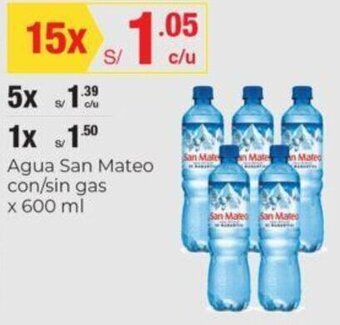 Metro Agua San Mateo con/sin Gas 600ml oferta