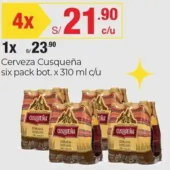 Metro Cerveza Cusqueña Six Pack bot. 310ml c/u oferta