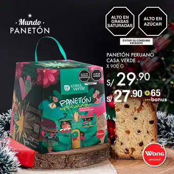 Wong Casa Verde Paneton Peruano oferta