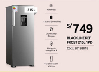Plaza Vea Blackline REF Frost 215L 1PD oferta
