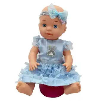 Tottus Muñeco bebé 30 cm drinkwet y accesorios comida oferta
