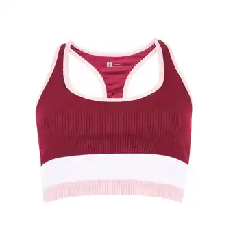Tottus Top color block deportivo mujer l guinda oferta