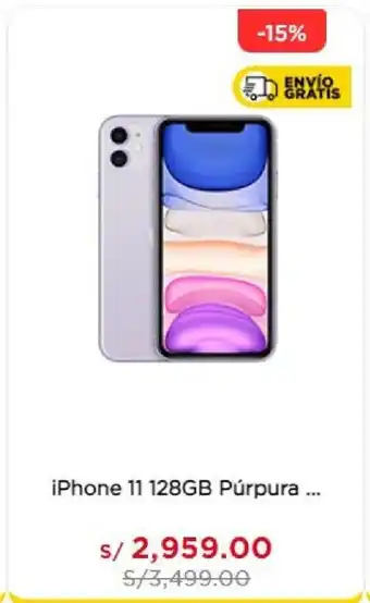 La Curacao Apple iPhone 11 128GB Purpura oferta