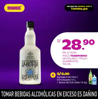 Tambo Tabernero Pisco (Acholado / Italia / Quebranta) 700 ml oferta