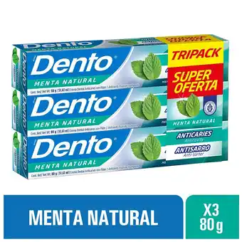 Tottus Six pack crema dental menta natural dento 6 unidades oferta