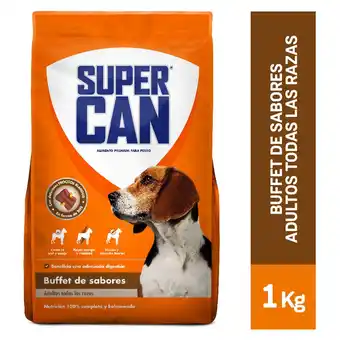 Tottus Comida para perro super can adulto sabor buffet de sabores 1 kg oferta