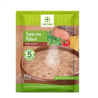 Tottus Sopa de fideos carne tottus 60 g oferta