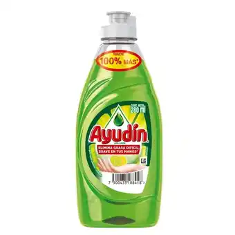 Tottus Lavavajilla líquido ayudín lima limón 280 ml oferta