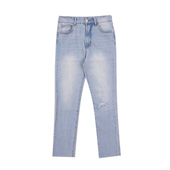 Tottus Jean tiro alto mujer 30 celeste oferta