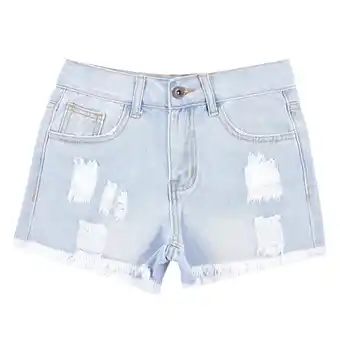 Tottus Short denim rasgado teens 14 celeste oferta