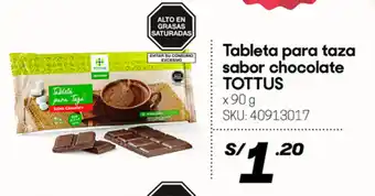 Hiperbodega Precio Uno Tableta para taza sabor chocolate TOTTUS oferta