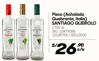 Hiperbodega Precio Uno Pisco (acholada, quebranta, italia) SANTIAGO QUEIROLO oferta