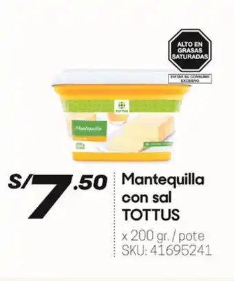Hiperbodega Precio Uno Mantequilla con sal TOTTUS oferta