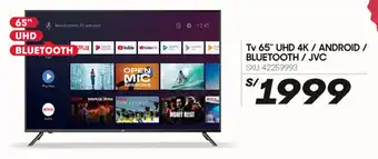 Tv 65" UHD 4K / android / bluetooth /JVC