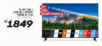 Hiperbodega Precio Uno Tv 49" LED / UHD 4K / SMART thing AI /LG oferta