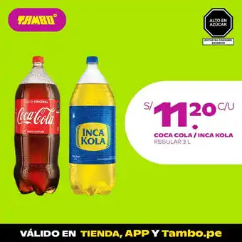 Tambo Coca Cola / Inca Kola Regular 3L oferta