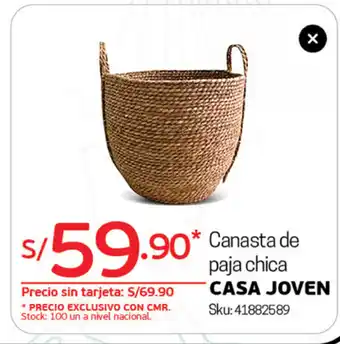 Tottus Canasta de paja chica oferta