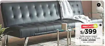 Tottus Sofá Cama Negro oferta