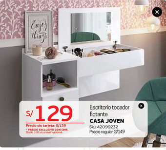 Tottus Escritorio Tocador Flotante oferta