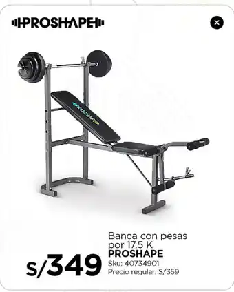 Tottus Banca Con Pesas Por 17.5 K oferta