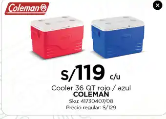 Tottus Cooler 36 QT Rojo/Azul oferta