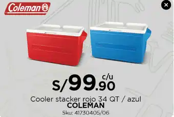 Cooler Stacker Rojo 34 QT/Azul