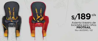 Tottus Asiento Trasero De Bicicleta Para Niños oferta