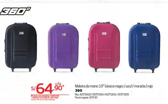 Tottus Maleta De Mano 19 Básica Negro/Azul/Morada/Rojo oferta
