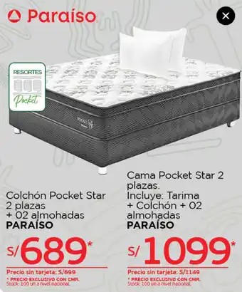 Tottus Colchón Pocket Star 2 Plazas oferta