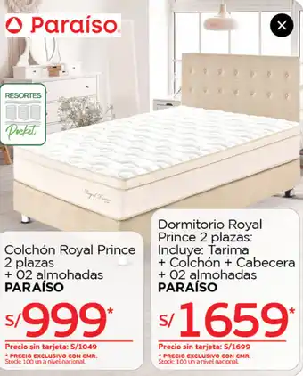 Tottus Colchón Royal Prince 2 Plazas oferta