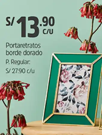 Plaza Vea Portaretratos Borde Dorado oferta