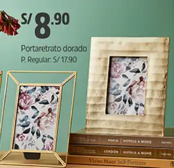 Plaza Vea Portaretrato Dorado oferta