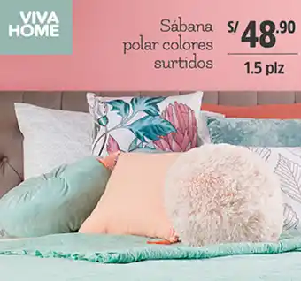 Plaza Vea Sábana Polar Colores Surtidos oferta