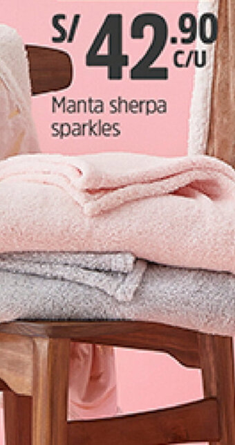 Plaza Vea Manta Sherpa Sparkles oferta