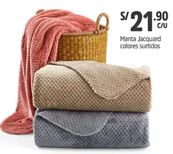 Plaza Vea Manta Jacquard Colores Surtidos oferta
