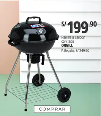 Plaza Vea Parrilla A Carbón Con Tapa oferta