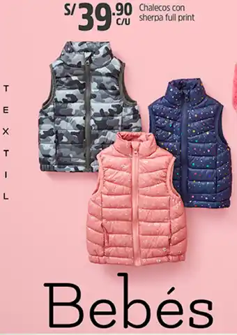 Plaza Vea Chalecos Con Sherpa Full Print oferta