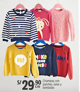 Plaza Vea Chompas Con Parches Lurex y Bordadas oferta