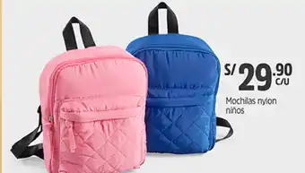 Plaza Vea Mochilas Nylon Niños oferta