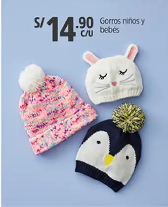 Plaza Vea Gorros Niños y Bebés oferta