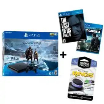 Playstation 4 consola 1tb + god of war ragnarok + 2 juegos + kontrolfreek aros para análogos