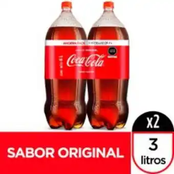 Metro Gaseosa coca cola botella 3 lt pack de 2 unid oferta