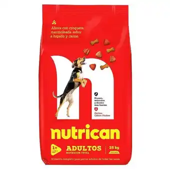 Tottus Comida para perros nutrican adultos de +1 año hígado y carne 25 kg oferta