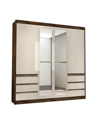 Tiendas EFE Ropero 4p 6c con espejo fortaleza oferta
